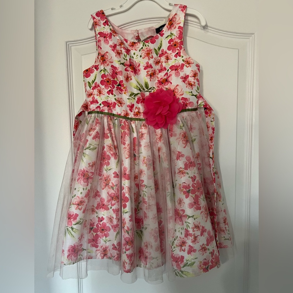 Zunie Pink Floral Dress with Tulle
